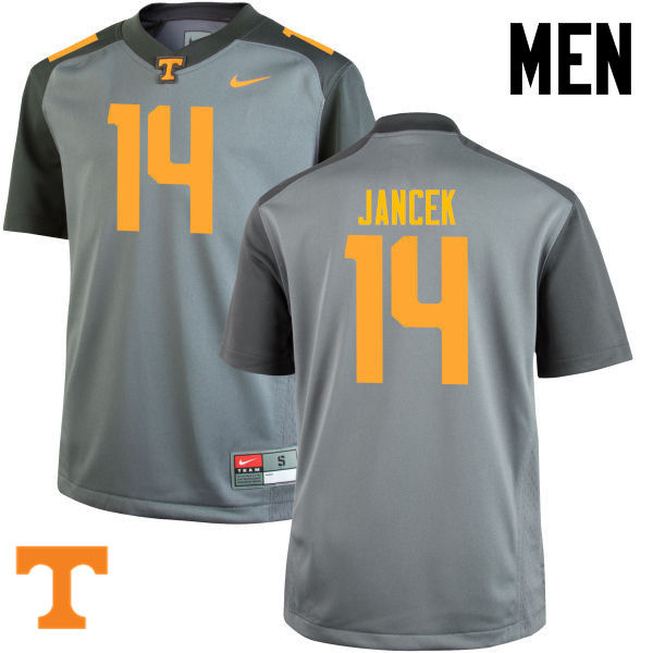 Men #14 Zac Jancek Tennessee Volunteers College Football Jerseys-Gray